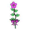 hand drawn stem flower with bow