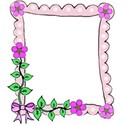 left flower bow doodle frame