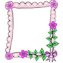 right flower and leaves bow frame