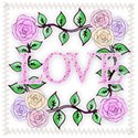 stitched love doodle square