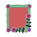 funky frame green and pink roses right