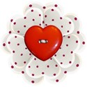 red spot flower heart button