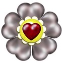 silver flower heart