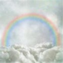 rainbow on cloud background