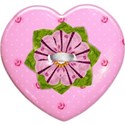 pink heart flower button