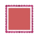 Lace ribbon and roses square frame pink