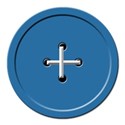 flat blue button stitched