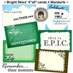 ~ Bright Skies ~ Journaling cards & Wordarts