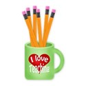 i love teaching mug with pencils