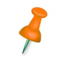 push pin orange