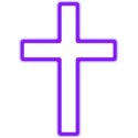 Christian cross purple neon