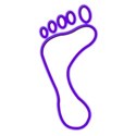 Left foot neon purple