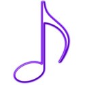 Music note purple neon