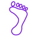 Right foot neon purple