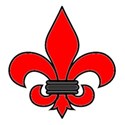 Fleur-de-lis red outlined