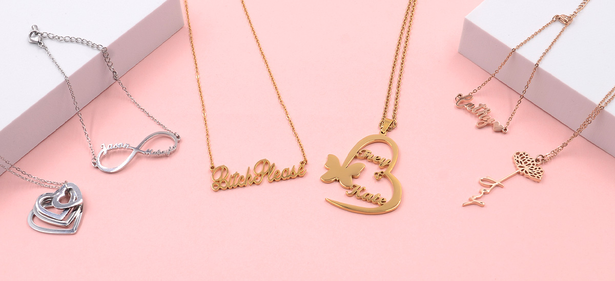 5 Designs for a FREE 925 Personlized Silver Name Necklace