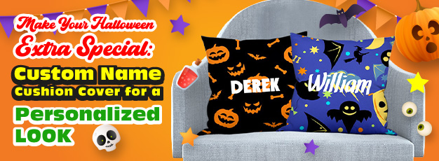 Make Your Halloween Extra Special: Custom Name Cushion Cover for a Personalized Look!
