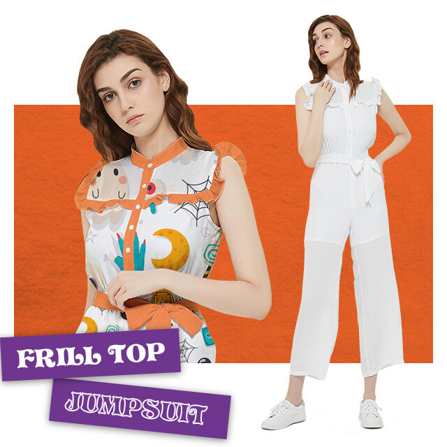 Custom Women's Frill Top Jumpsuit