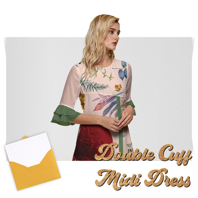 custom double cuff midi dress