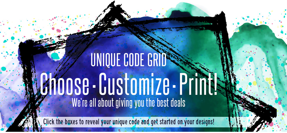 Unique Code Grid - Choose. Customize. Print!
