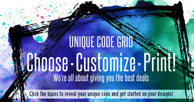 Unique Code Grid - Choose. Customize. Print!
