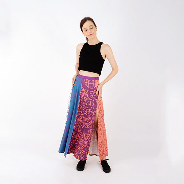 CUSTOM VELOUR SPLIT MAXI SKIRT