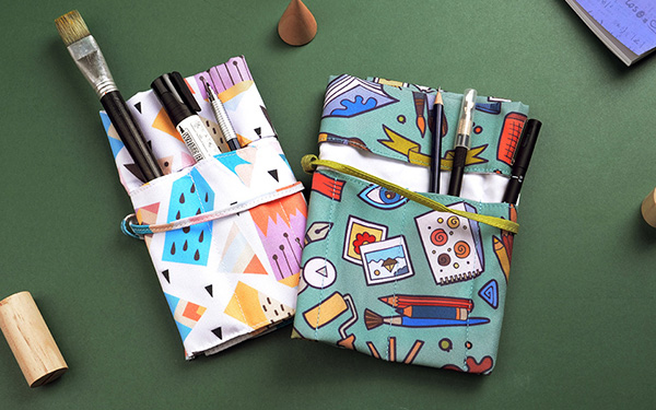 Roll Up Canvas Pencil Holder