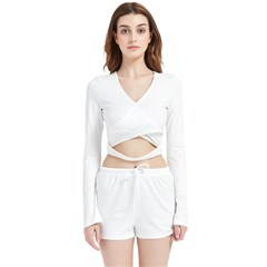 Velvet Wrap Crop Top and Shorts Set