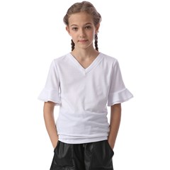 Kids  V-Neck Horn Sleeve Blouse