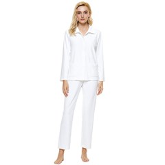 Womens  Long Sleeve Velvet Pocket Pajamas Set