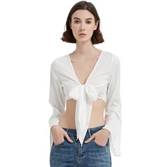 Trumpet Sleeve Cropped Top