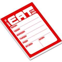What to eat - menu planner red - Large Memo Pads