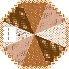 Umbrella in Beige and Brown on squared and chevron - Hook Handle Umbrella (Medium)