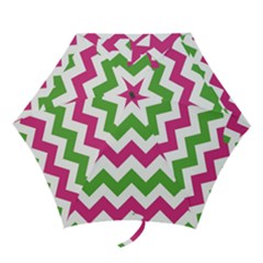 pink green chevron - Mini Folding Umbrella