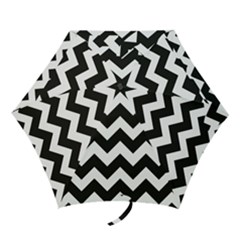 bw chevron - Mini Folding Umbrella