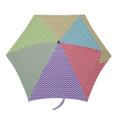 multi colored chevron  - Mini Folding Umbrella