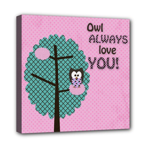 Owl Always Love You - Mini Canvas 8  x 8  (Stretched)