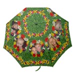 Flowers on  Grass brag umbrella - Folding Umbrella