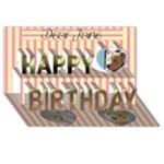 3d-birthday card  with your photo , messages - and   teddy bears - Happy Birthday 3D Greeting Card (8x4)