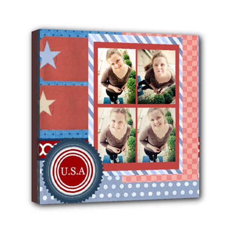 USA 4- july - Mini Canvas 6  x 6  (Stretched)