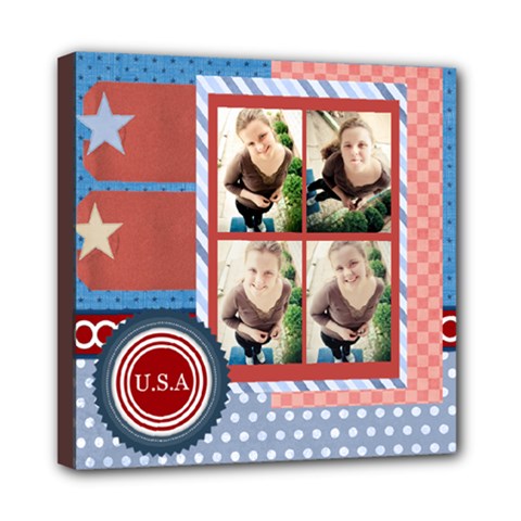 USA 4- july - Mini Canvas 8  x 8  (Stretched)