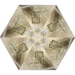 Neutral Shiny Floral mini Folding Umbrella