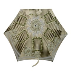 Neutral Shiny Floral mini Folding Umbrella