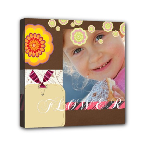 flower kids - Mini Canvas 6  x 6  (Stretched)