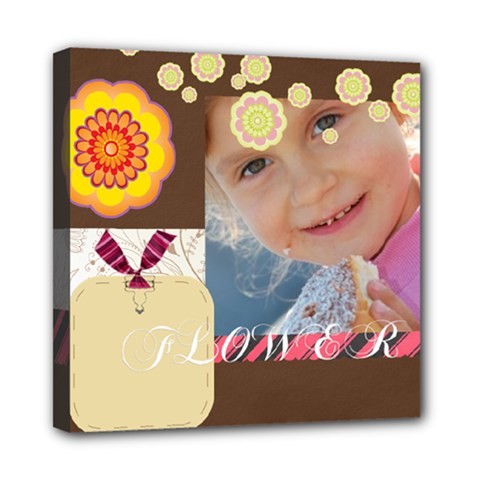 flower kids - Mini Canvas 8  x 8  (Stretched)