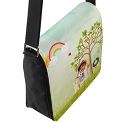 Flap Closure Messenger Bag (L) 