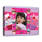 cupcake frame - Canvas 14  x 11  (Stretched)