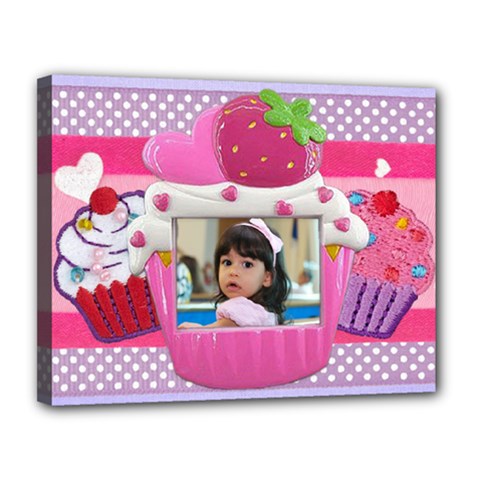 cupcake frame II - Canvas 14  x 11  (Stretched)