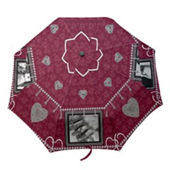 Hot Pink Love Folding Umbrella