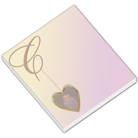 Golden Heart Locket Small Memo Pad By Chere s Creations